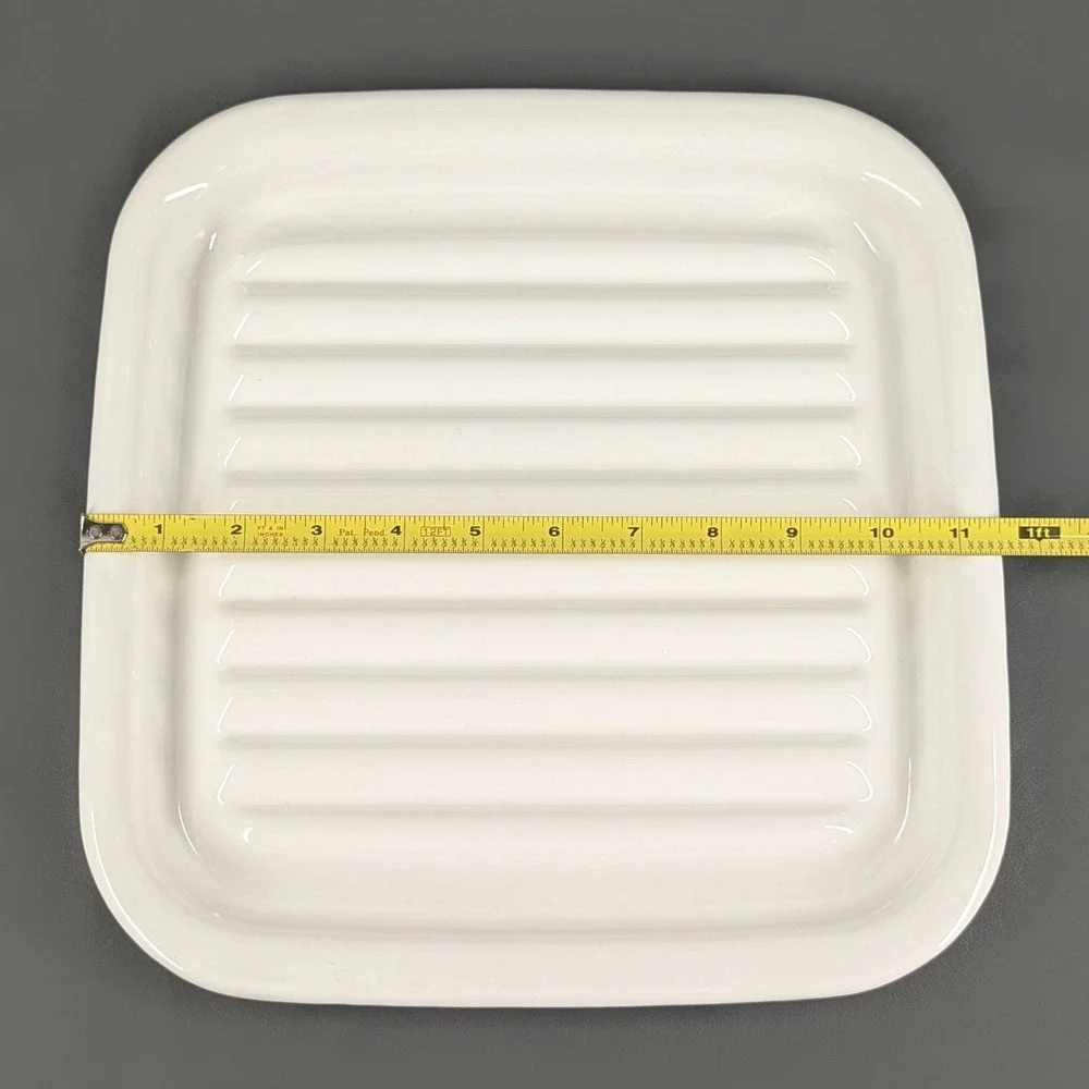 Corning Ware MR-2 Microwave Roasting Rack White Pyroceram 11.5in Square Tray